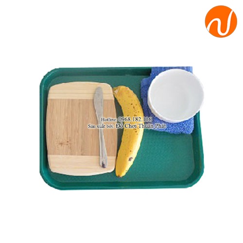 Giáo cụ và bài học cắt quả mềm (táo, chuối) GC36-511 Trẻ có thể tìm hiểu được về hình dáng và màu sắc