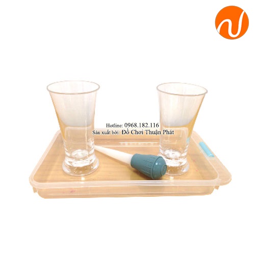 Giáo cụ montessori bài học hút nước với ống hút nước lớn GC36-472
