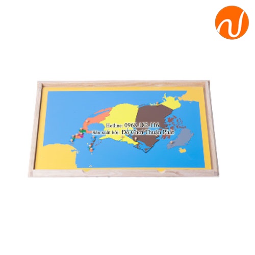 Giáo cụ ghép hình bản đồ bắc mỹ loại có khay GC36-236 giúp bé tiếp thu được các kiến thức địa lý, am hiểu về các châu lục khác nhau trên trái đất.