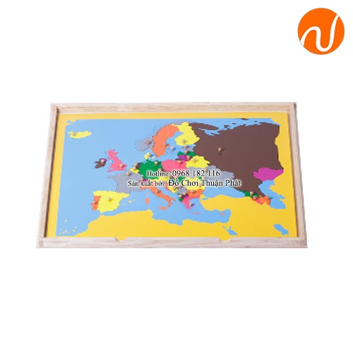 Giáo cụ ghép hình bản đồ châu âu loại loại có khay GC36-238 giúp bé tiếp thu được các kiến thức địa lý, am hiểu về các châu lục khác nhau trên trái đất.