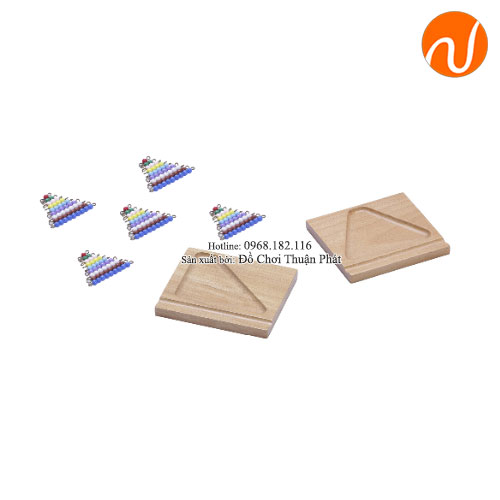 Giáo cụ montessori bộ khay (đi kèm 5 bộ hạt cườm) GC36-143
