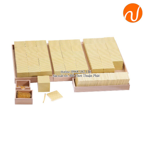 Giáo cụ montessori hạt cườm màu vàng GC36-161