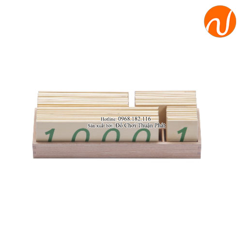 Giáo cụ montessori hệ thập phân bằng gỗ loại lớn có chữ số 0 GC36-155