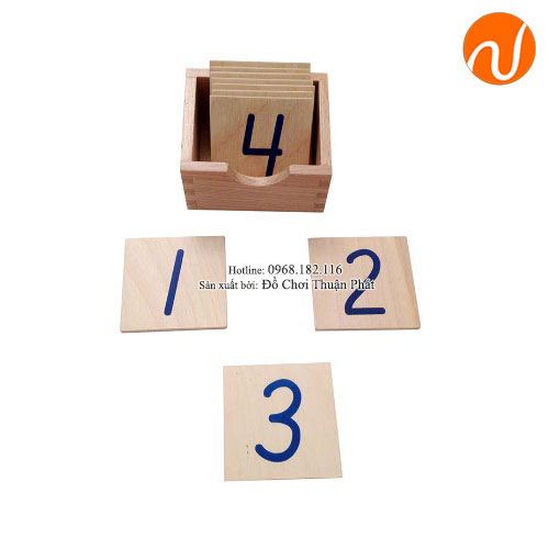 Giáo cụ montessori hộp thẻ số trong hộp màu đỏ (sử dụng cho cây gậy số) GC36-130