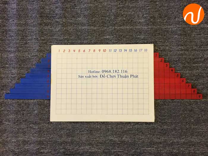 Hướng dẫn sử dụng giáo cụ Montessori bảng phép tính cộng với các thanh số-1