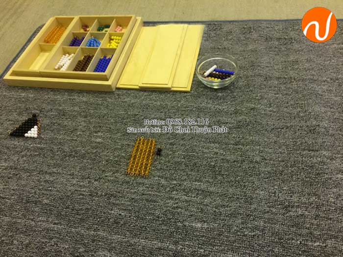 Hướng dẫn sử dụng giáo cụ Montessori khay hạt cườm với trò chơi xếp hình con rắn-12