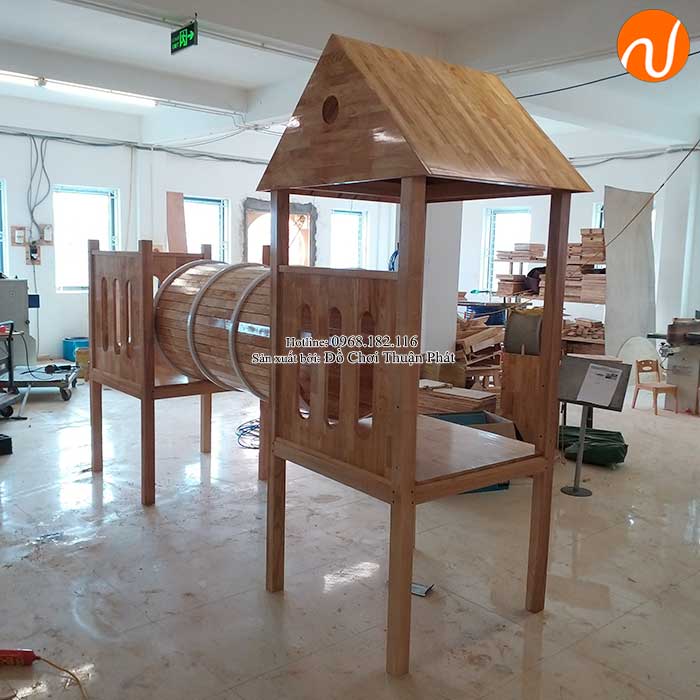 Sản xuất nhà khối cầu trượt bằng gỗ cho khách tại Bắc Giang-11